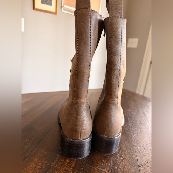 Jeffrey Campbell Brown Lace-Up Zip Combat Boots - Picture 4 of 6